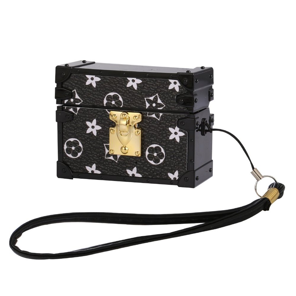 Luxury leather- BLACK WHITE Airpod Case GEN 1&2 , 3 , PRO